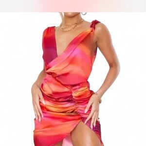 PrettyLittleThing Vibrant Asymmetrical Dress